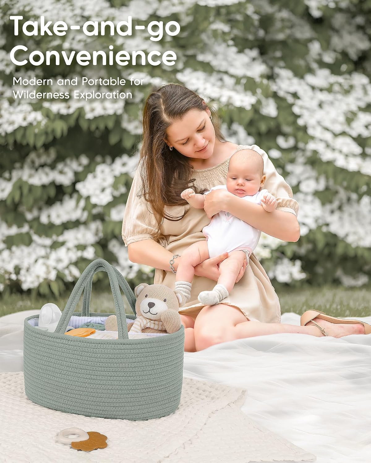 Diaper Caddy Organizer for Baby / Large / Green