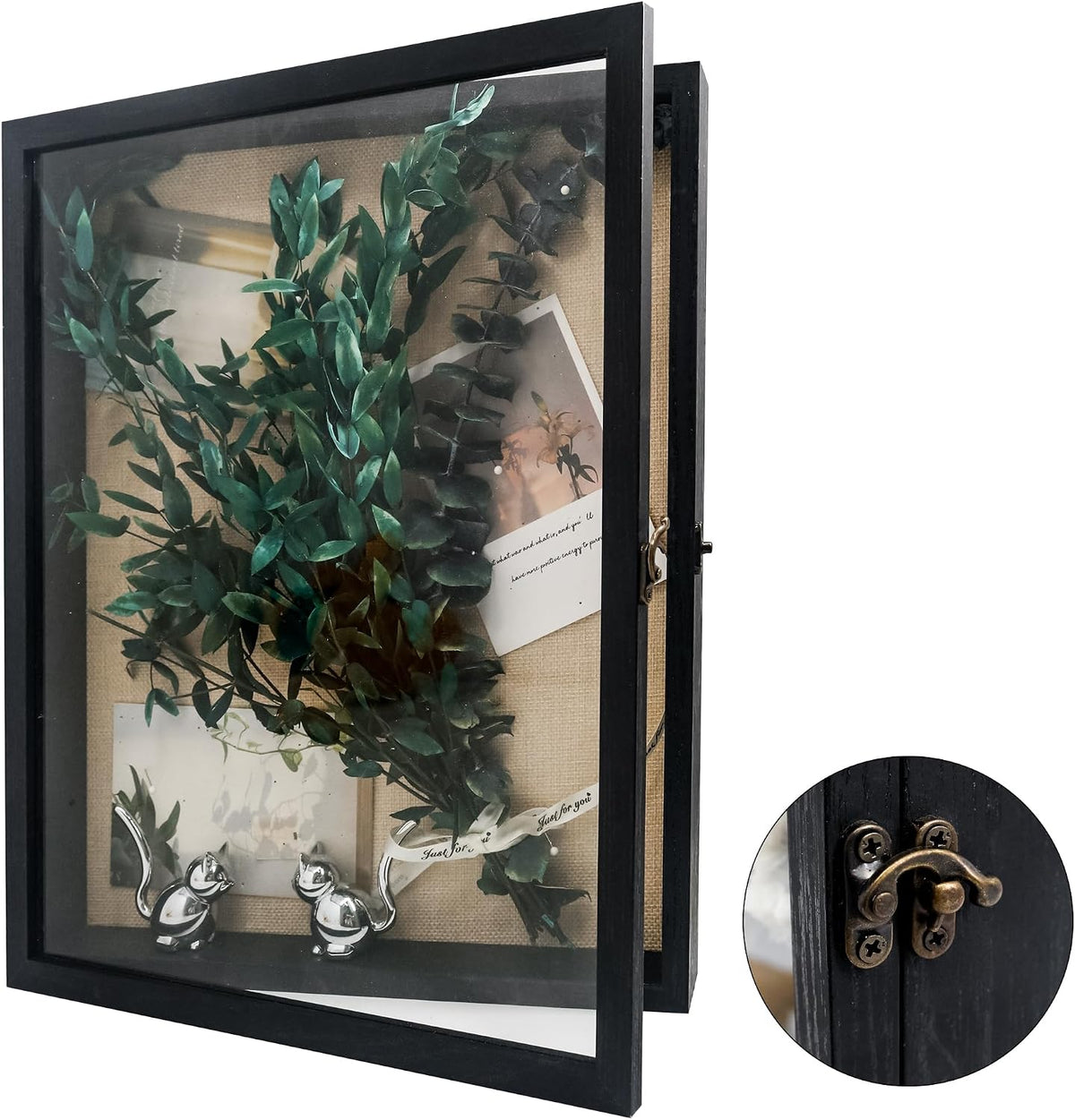 Graduation Shadow Box Frame 13x16,Black | Large Graduation Frames with Glass Window, Metal Lock, Memory Box for
