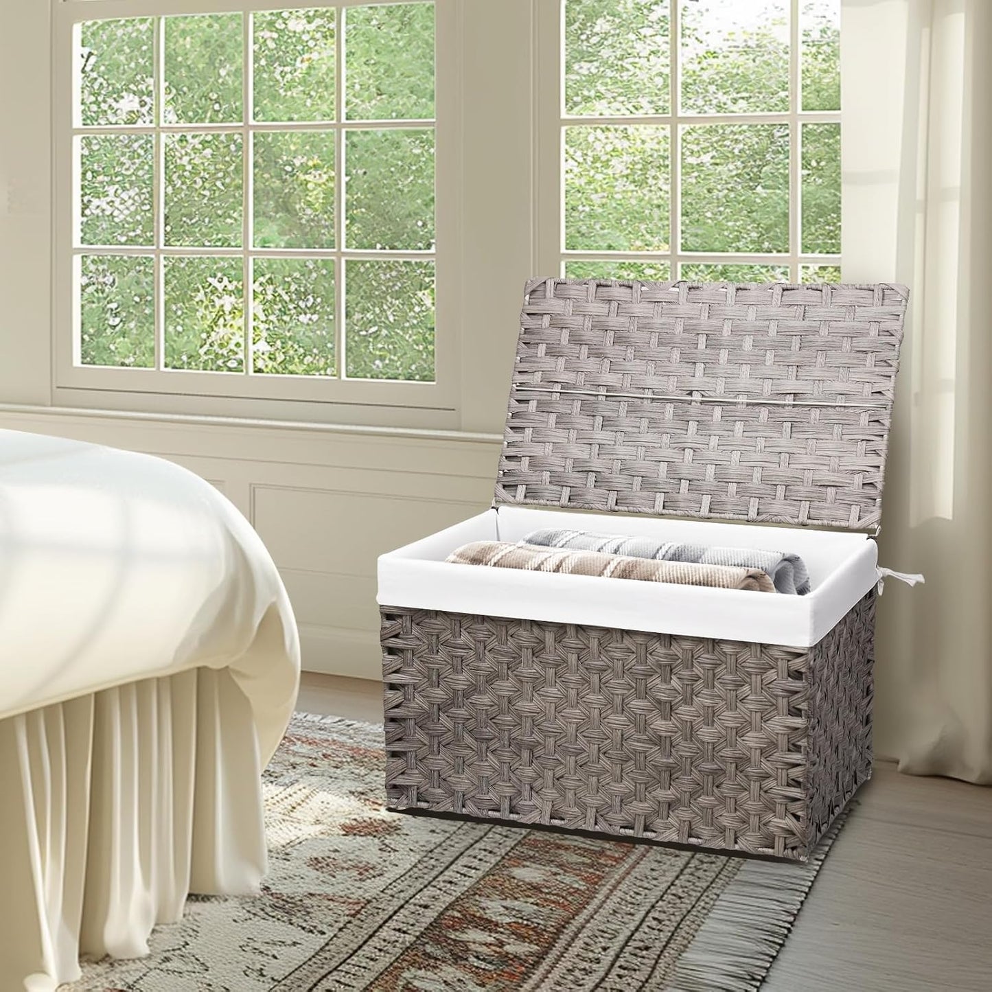 Woven Storage Bin / 17.7 x 29.9 x 18.1 / 160l: Inches / Grey