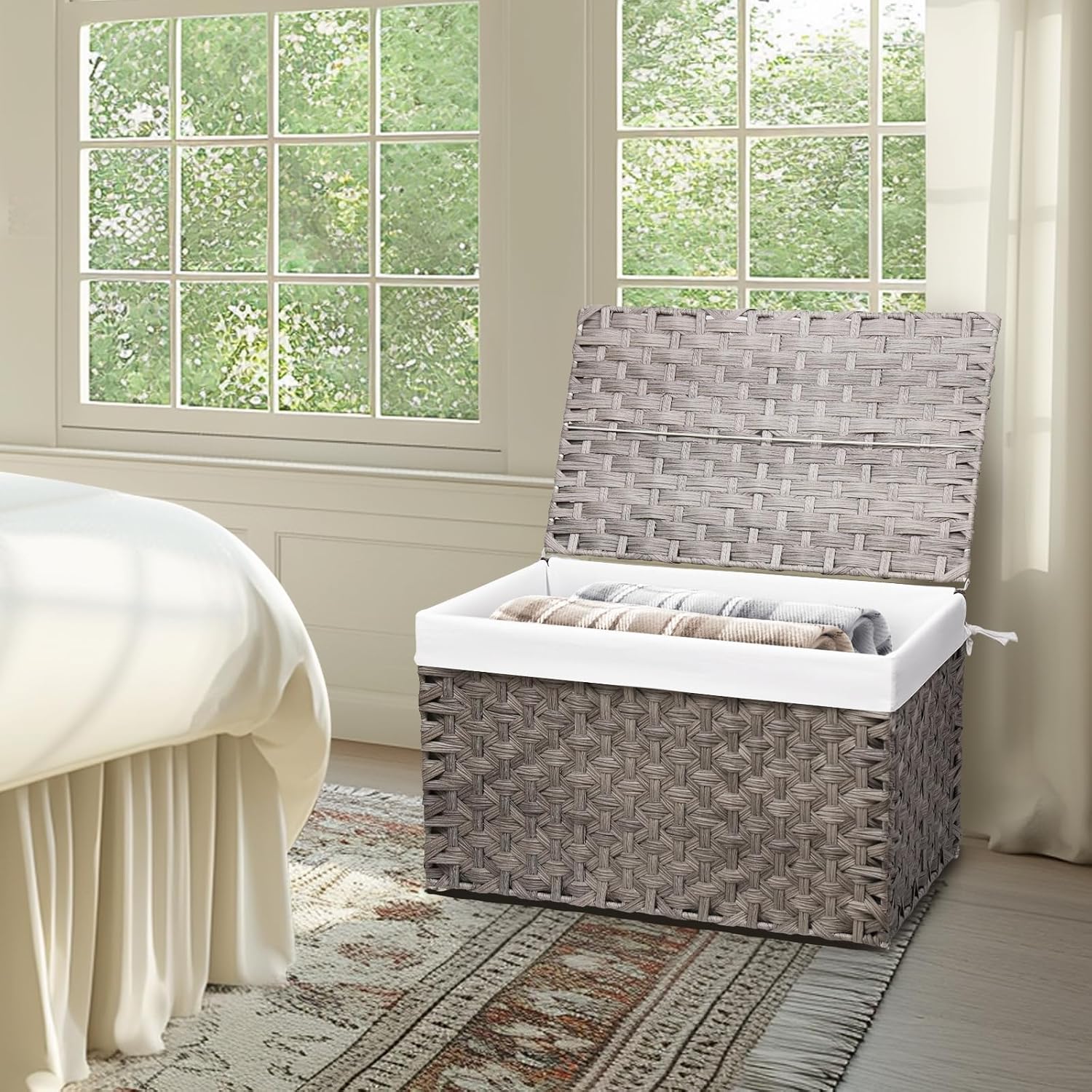 Woven Storage Bin / 17.7 x 29.9 x 18.1 / 160l: Inches / Grey