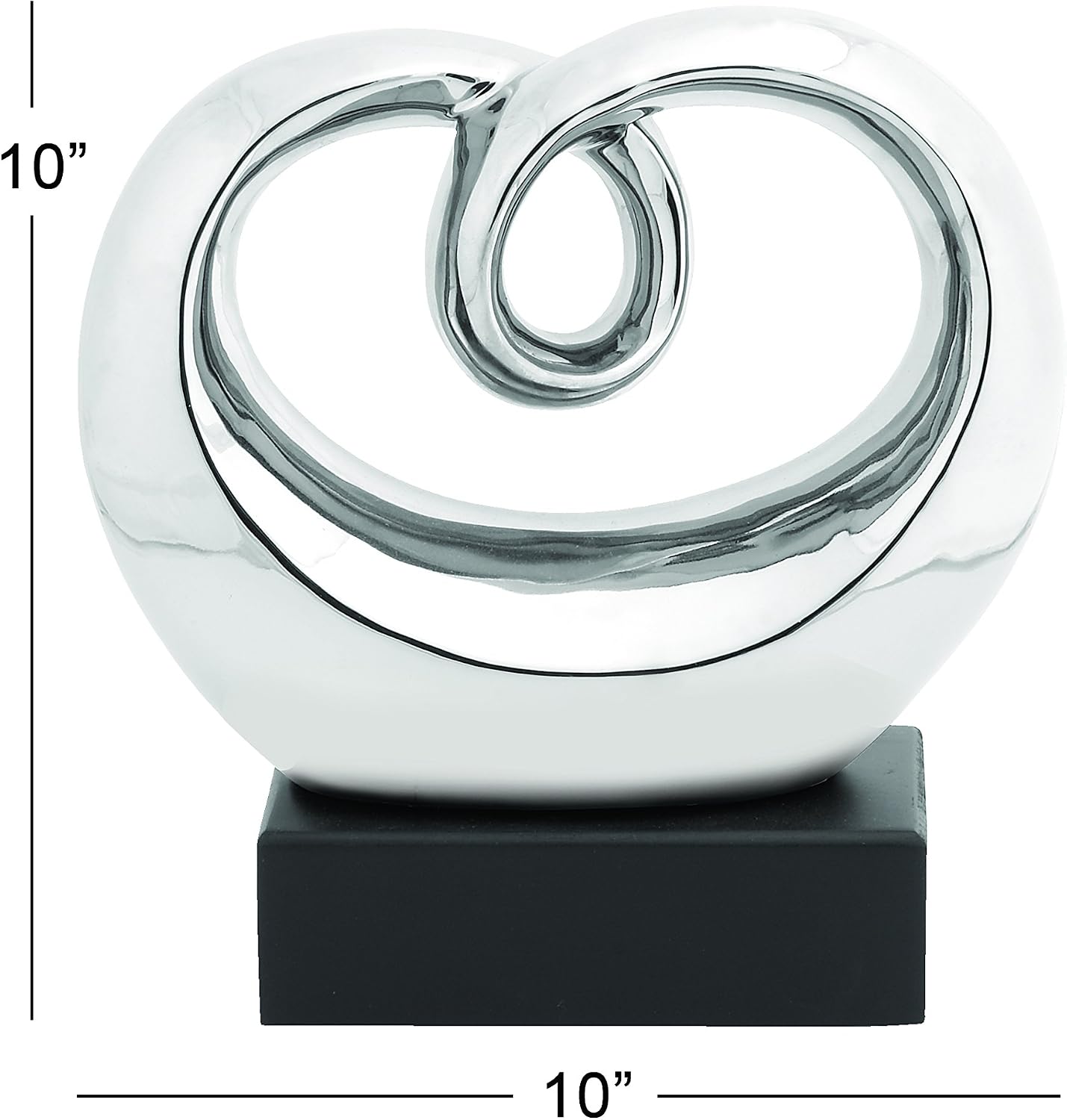 Ceramic Abstract Decorative Sculpture Swirl Home Decor Statue / Black / 10 x 4 x 10