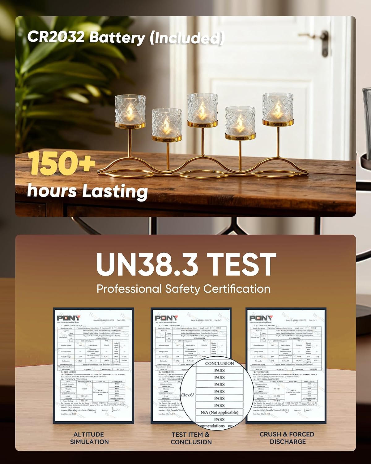 Homemory 2" Clear Acrylic Votive Candle & Holders with Auto Timer, 12 Pack | 6h auto timer, flicker Warm White glow