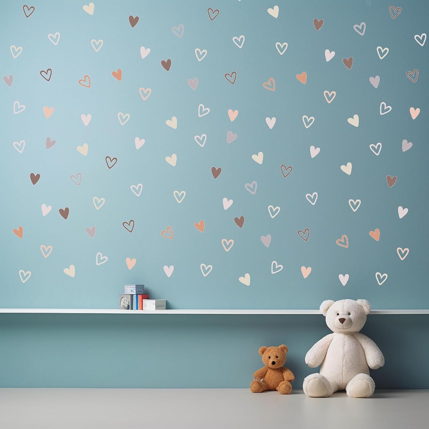 72psc Boho Heart Wall Stickers Girls Bedroom Removable Wall Decals Nursery Kids Decor