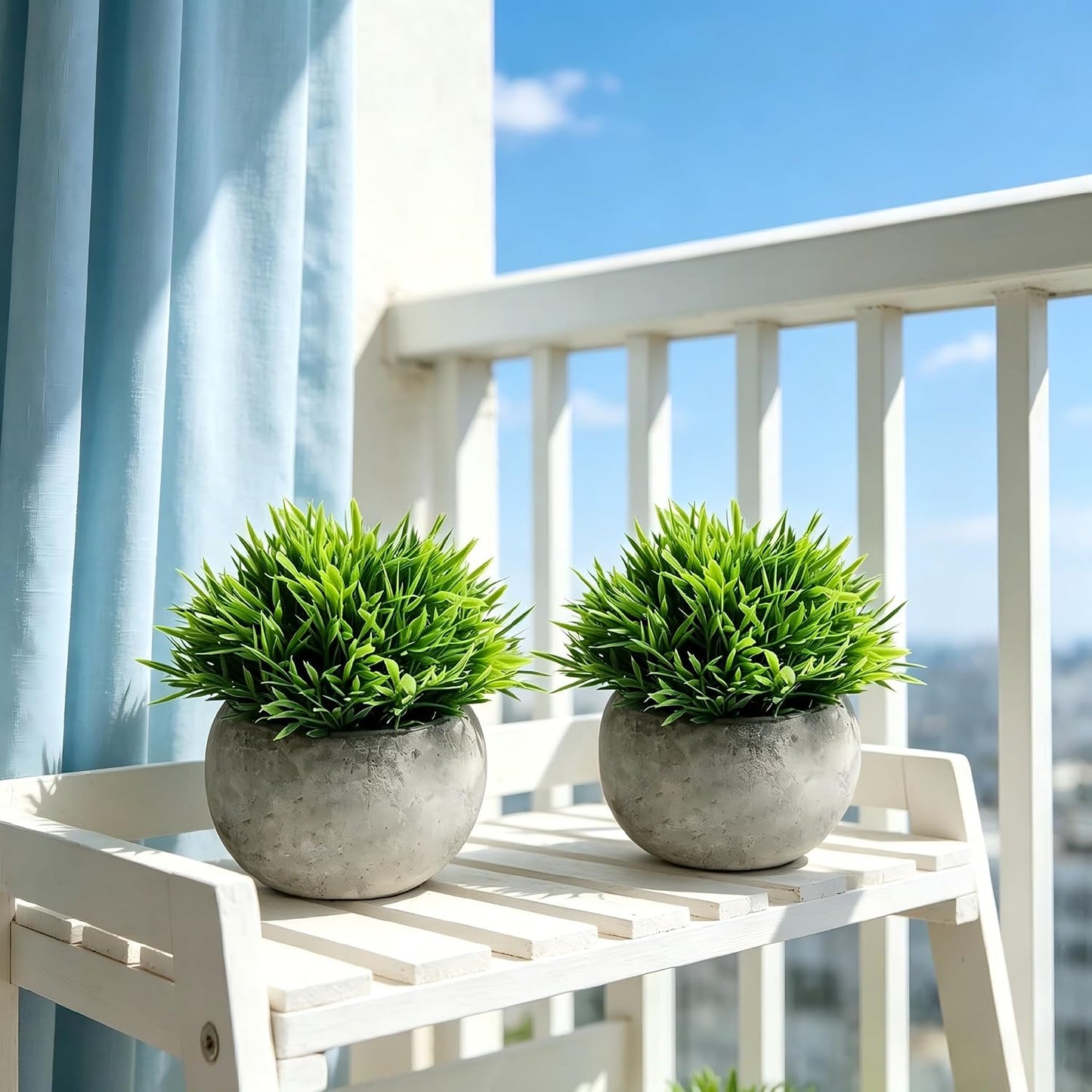 Small Fake Plants / Green / Set of 2