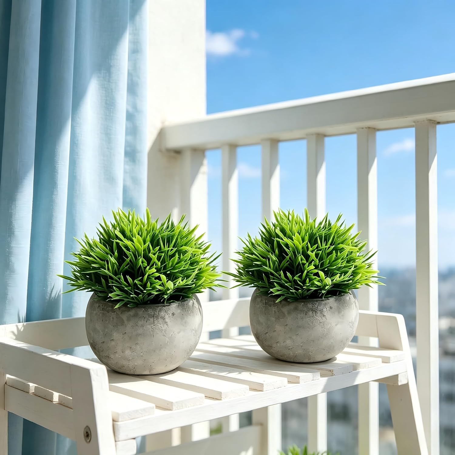 Small Fake Plants / Green / Set of 2