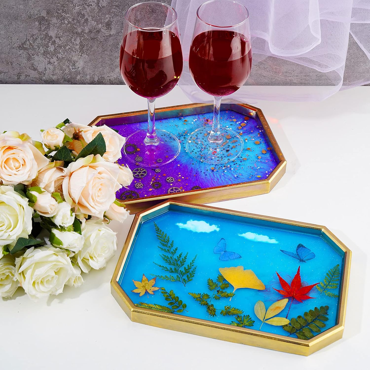 Large Octagon Shape Serving Tray Epoxy Resin DIY Casting Silicone Mold / Octagon Serving Tray