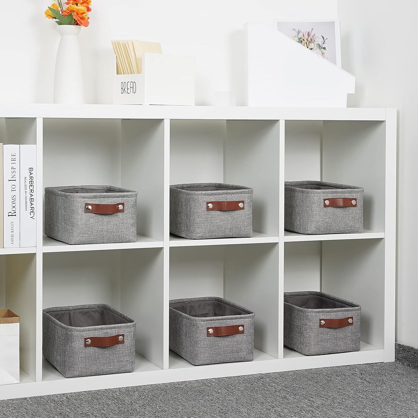 Fabric Storage Bins / Grey / 11.8 x 7.9 x 5.1 / Small/6p / Set of 3