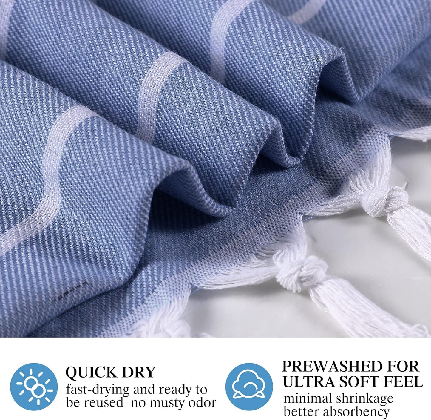 Moukeren 12 Pcs Turkish Beach Towels, Oversized Cotton Bath Towels Lightweight Quick Dry 35 x 71 Inches Turkish Blanket