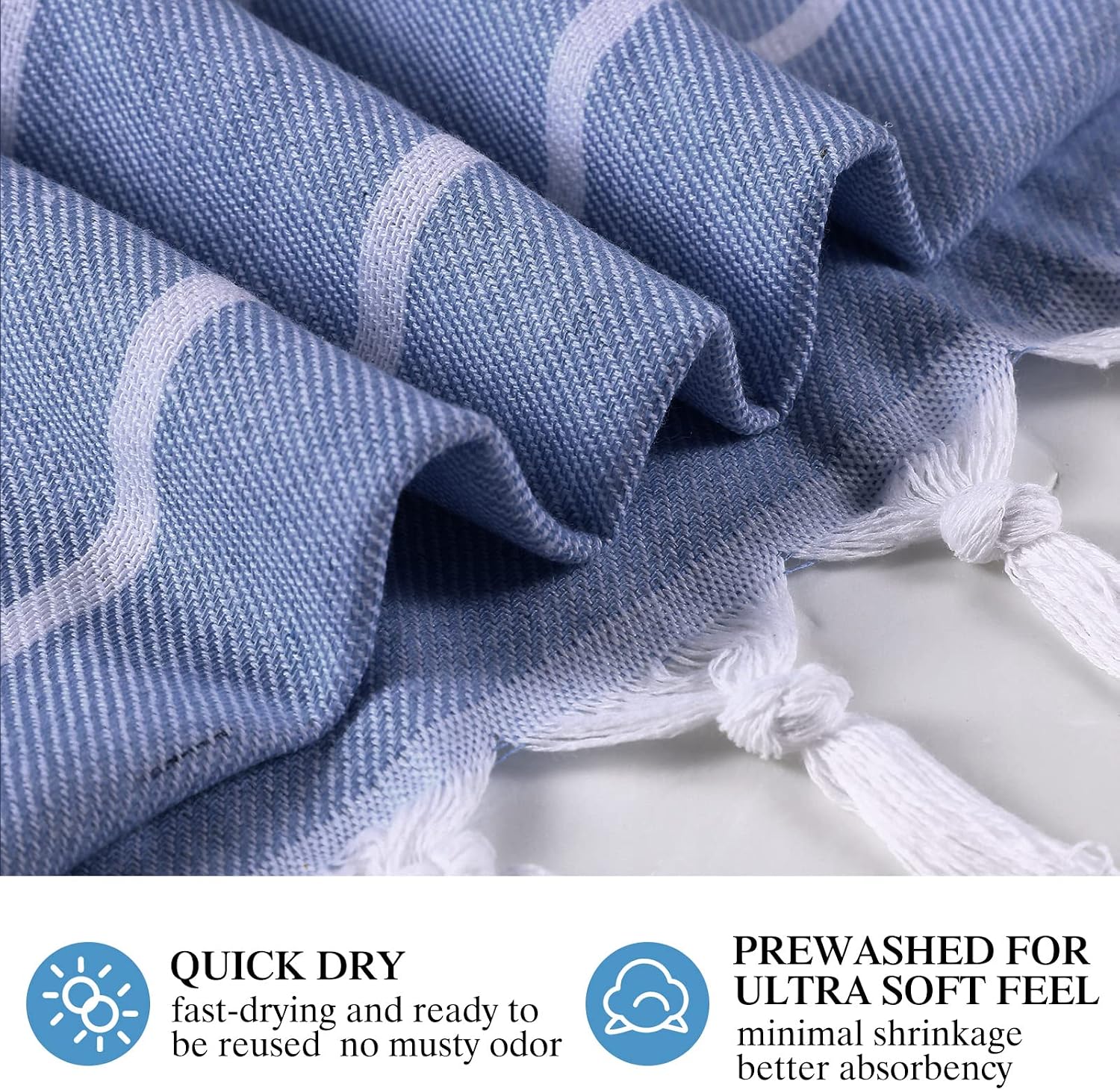 Moukeren 12 Pcs Turkish Beach Towels, Oversized Cotton Bath Towels Lightweight Quick Dry 35 x 71 Inches Turkish Blanket