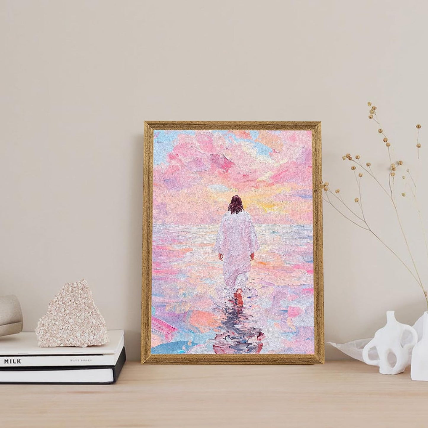 Religious Savior Wall Decor / 16"L x 12"W / Pink Jesus