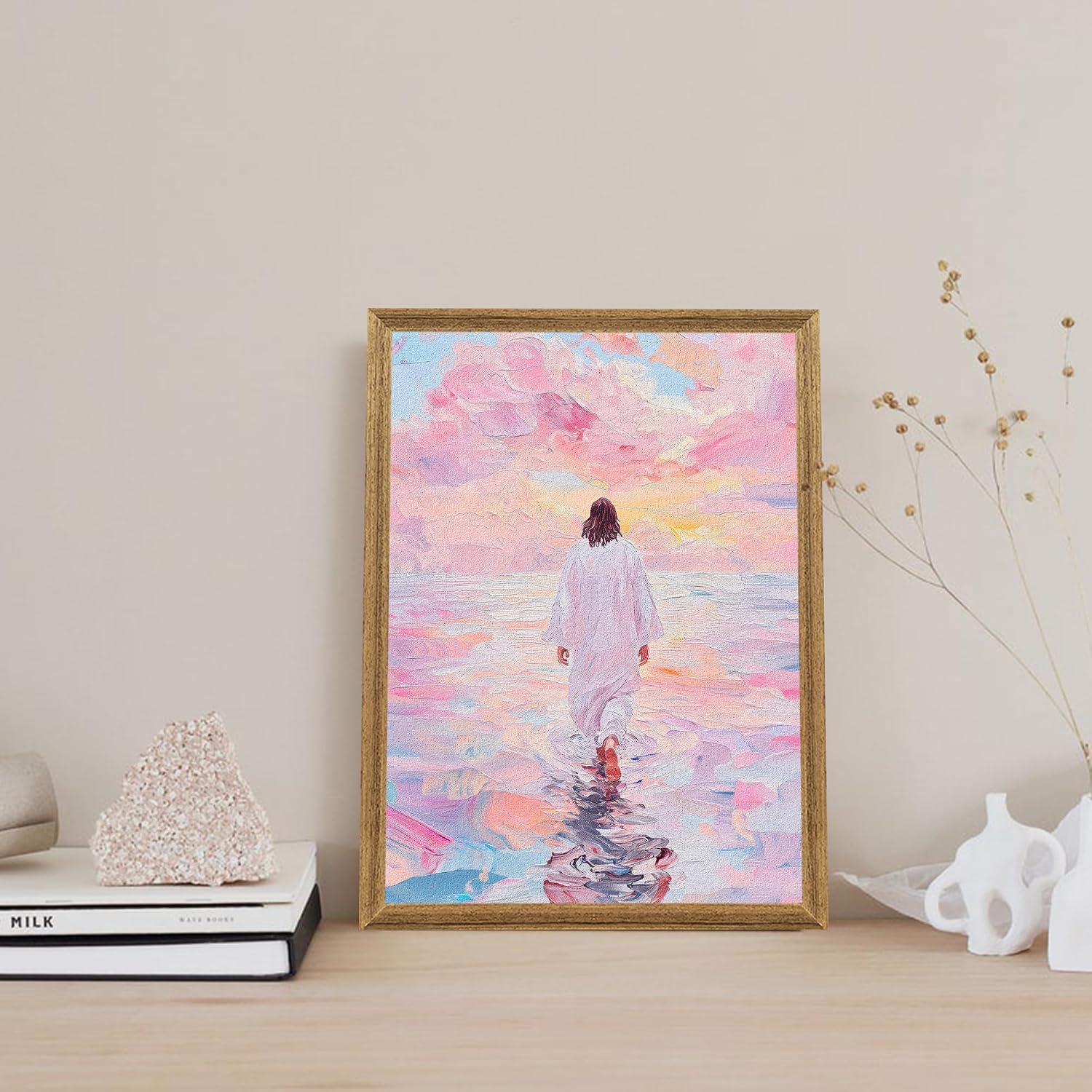 Religious Savior Wall Decor / 16"L x 12"W / Pink Jesus