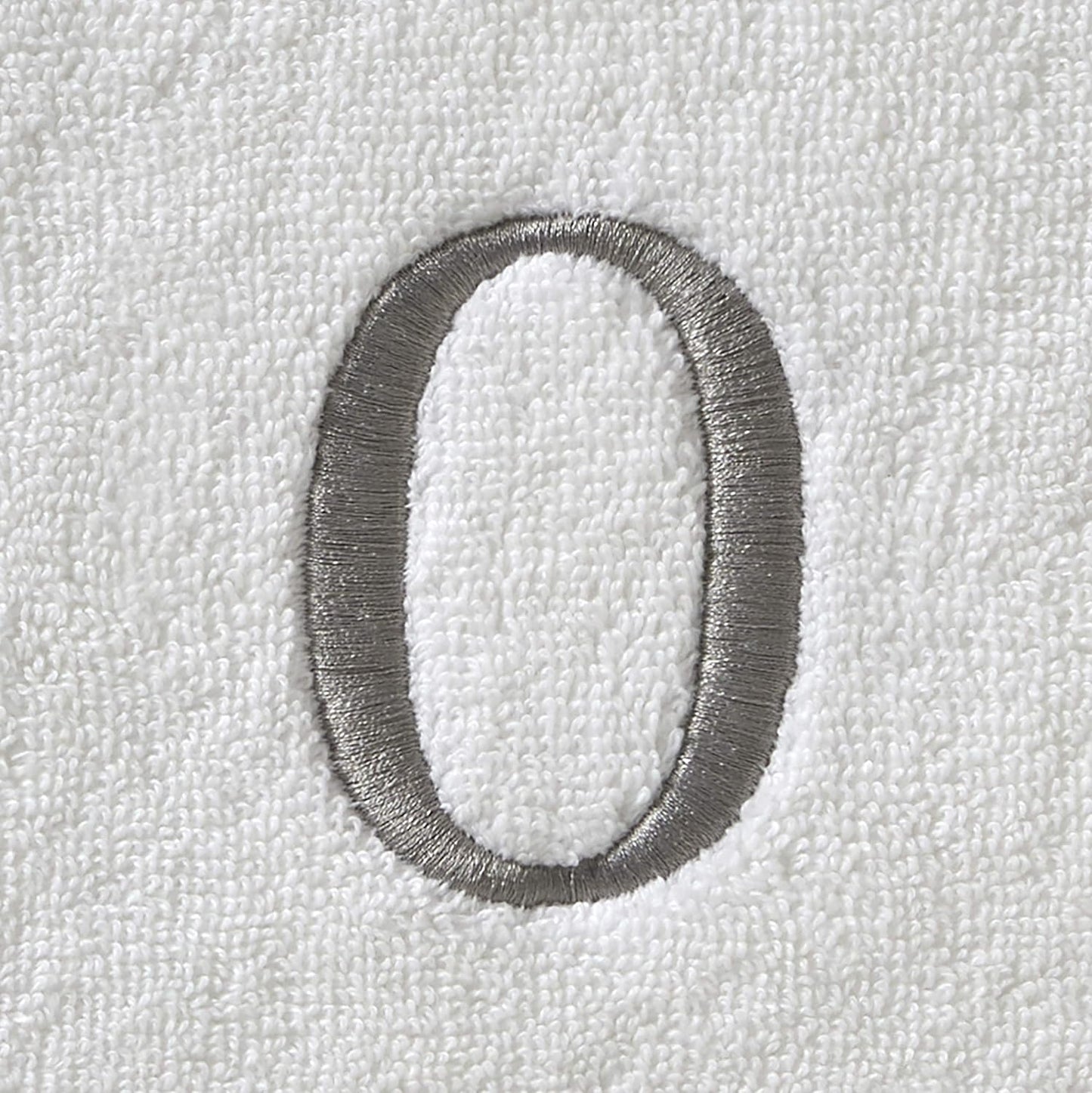 SKL Home Casual Monogram Hand Towel Set-2pc, Embroidered O, White | Available in letters A-Z. Personalized style for