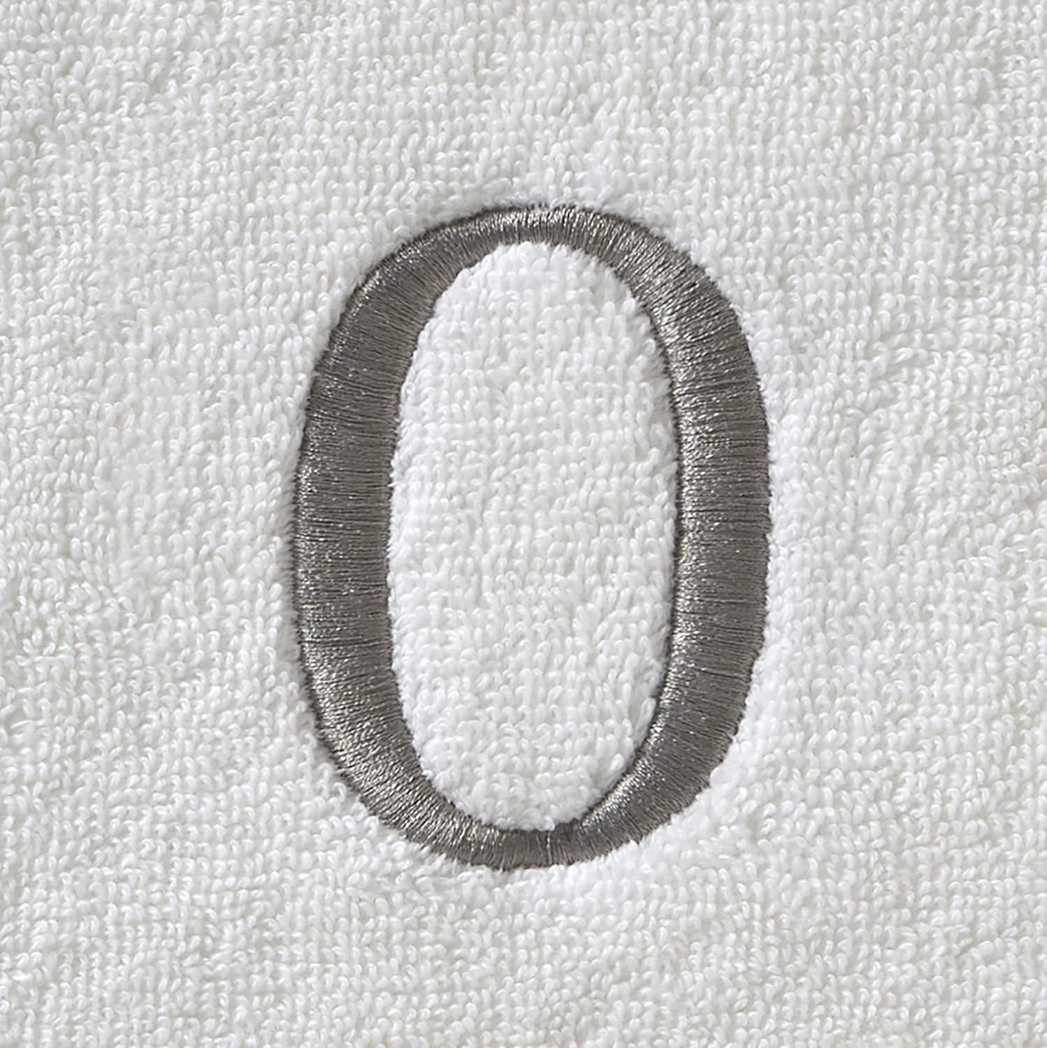 SKL Home Casual Monogram Hand Towel Set-2pc, Embroidered O, White | Available in letters A-Z. Personalized style for