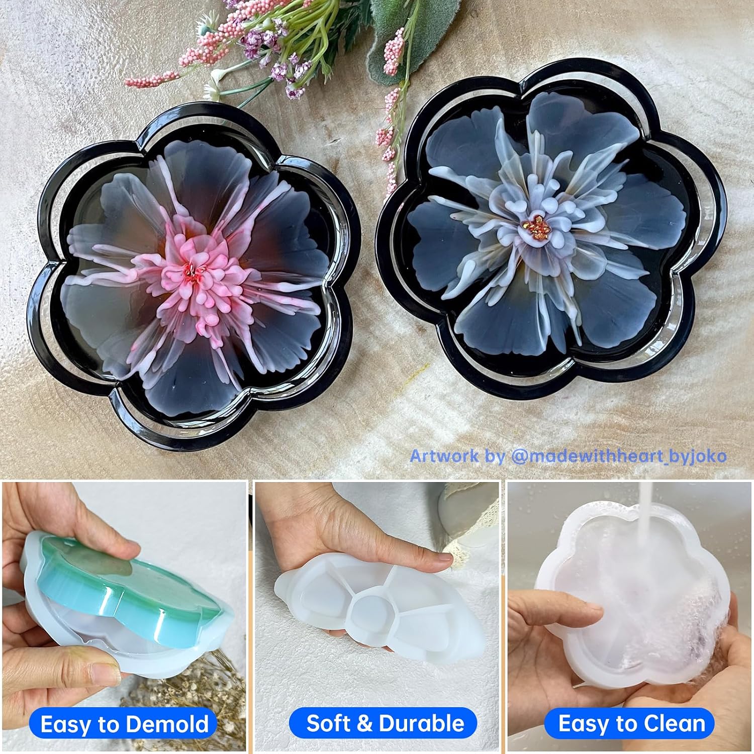 Resin Tray Molds / Flower / Set of 4