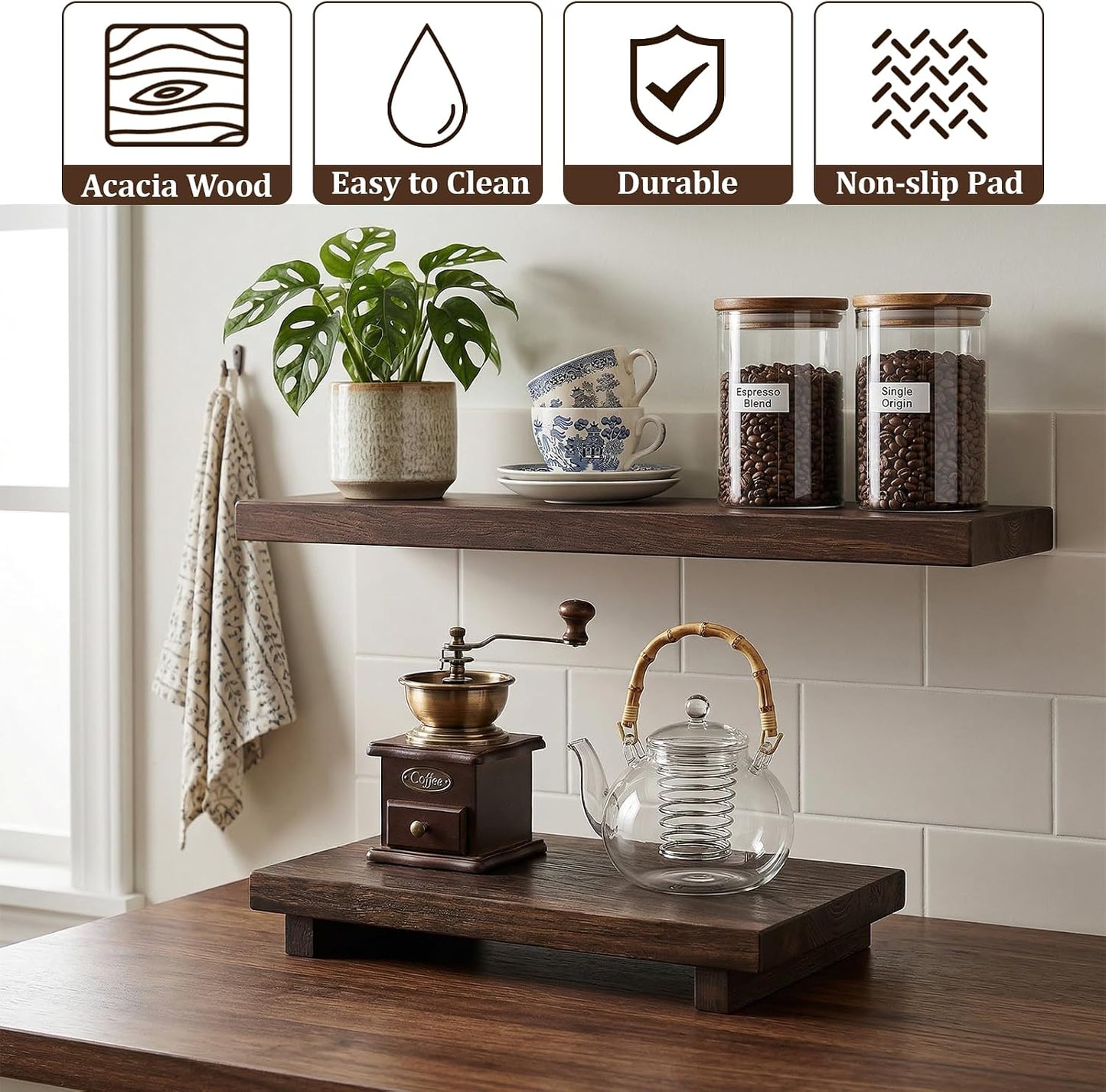 Wood Pedestal Stand / Wood Riser Tray Soap