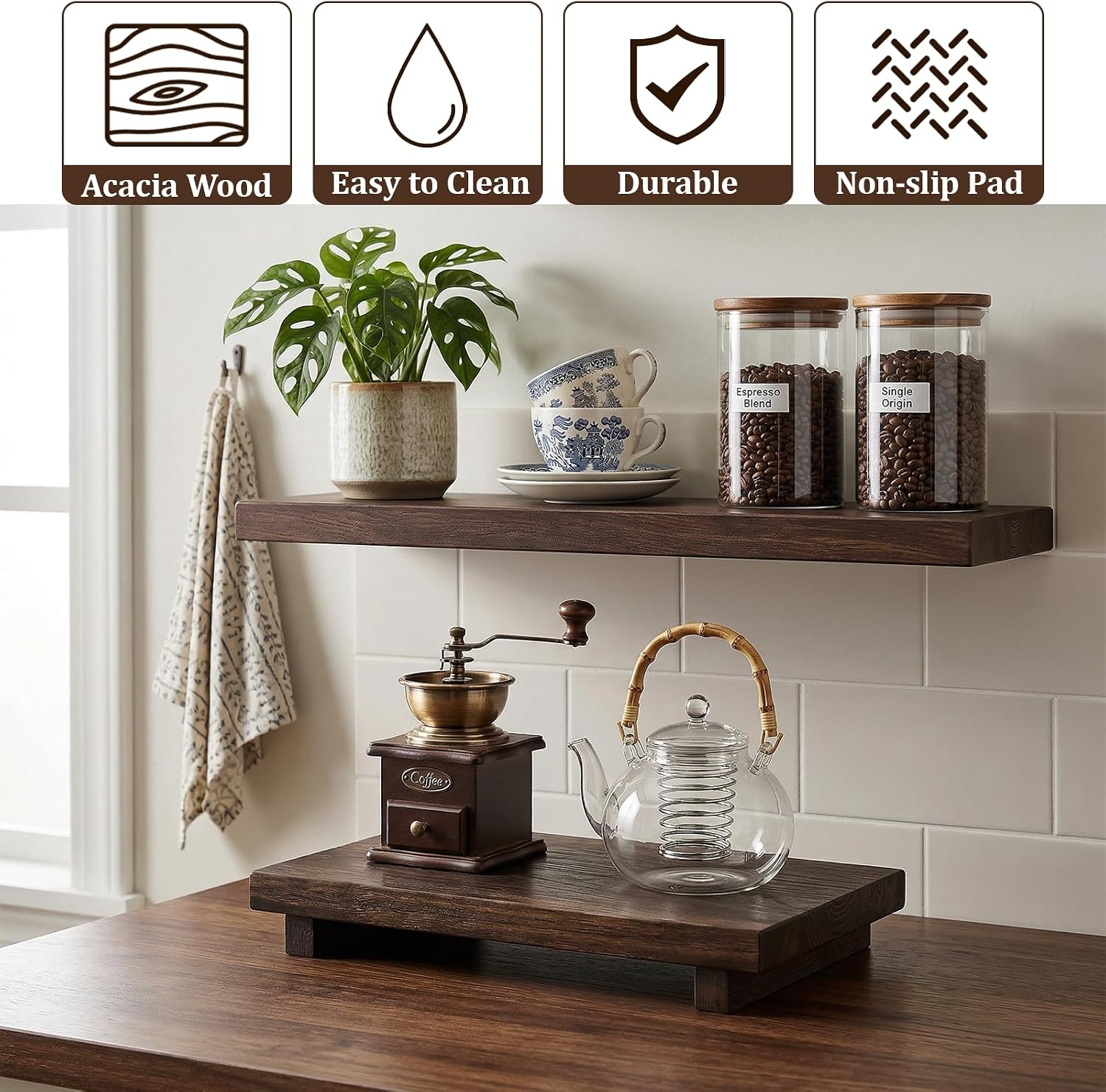 Wood Pedestal Stand / Wood Riser Tray Soap
