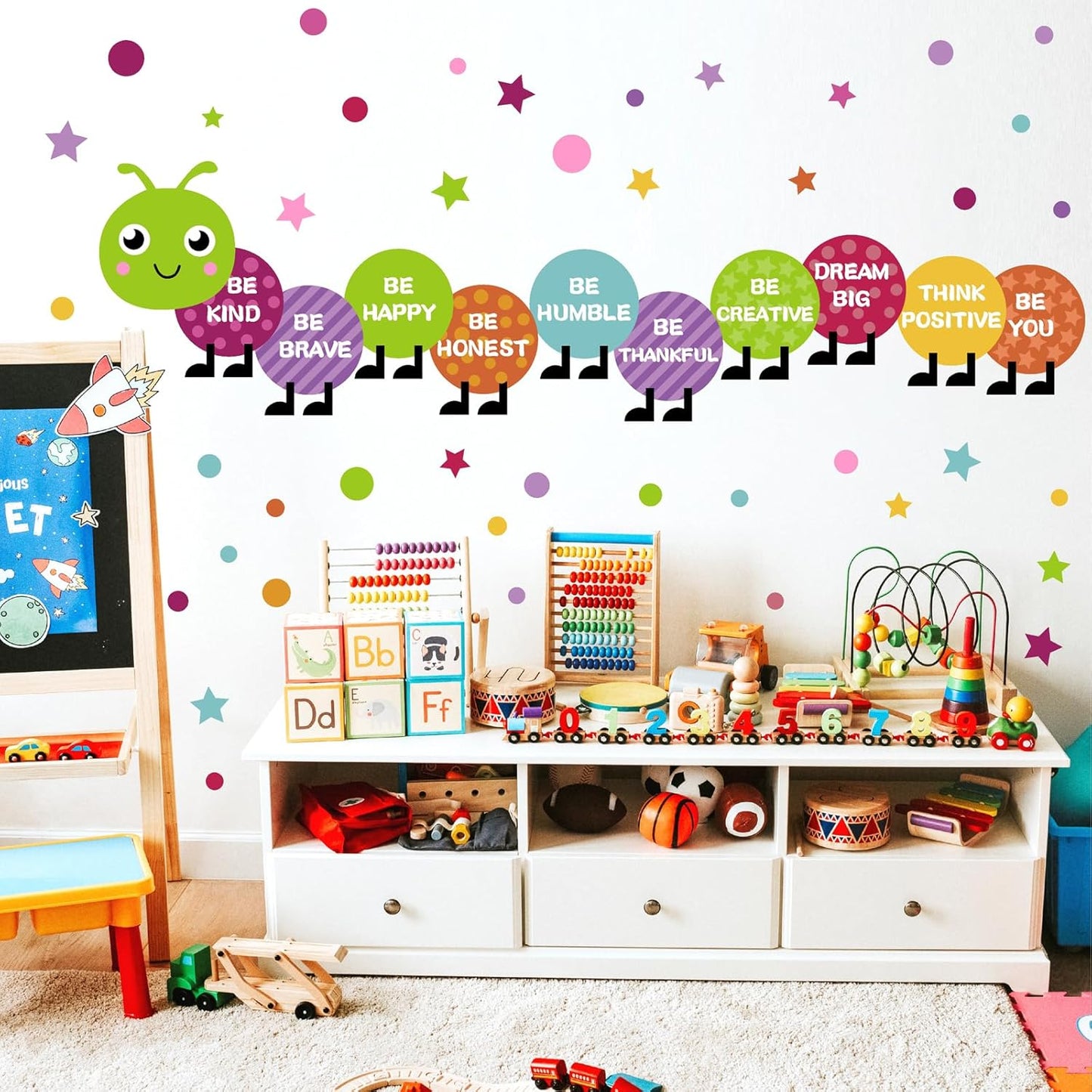 Kids Playroom Wall Decals Inspirational Wall Stickers Colorful Nursery Walls Decal Polka / Purple