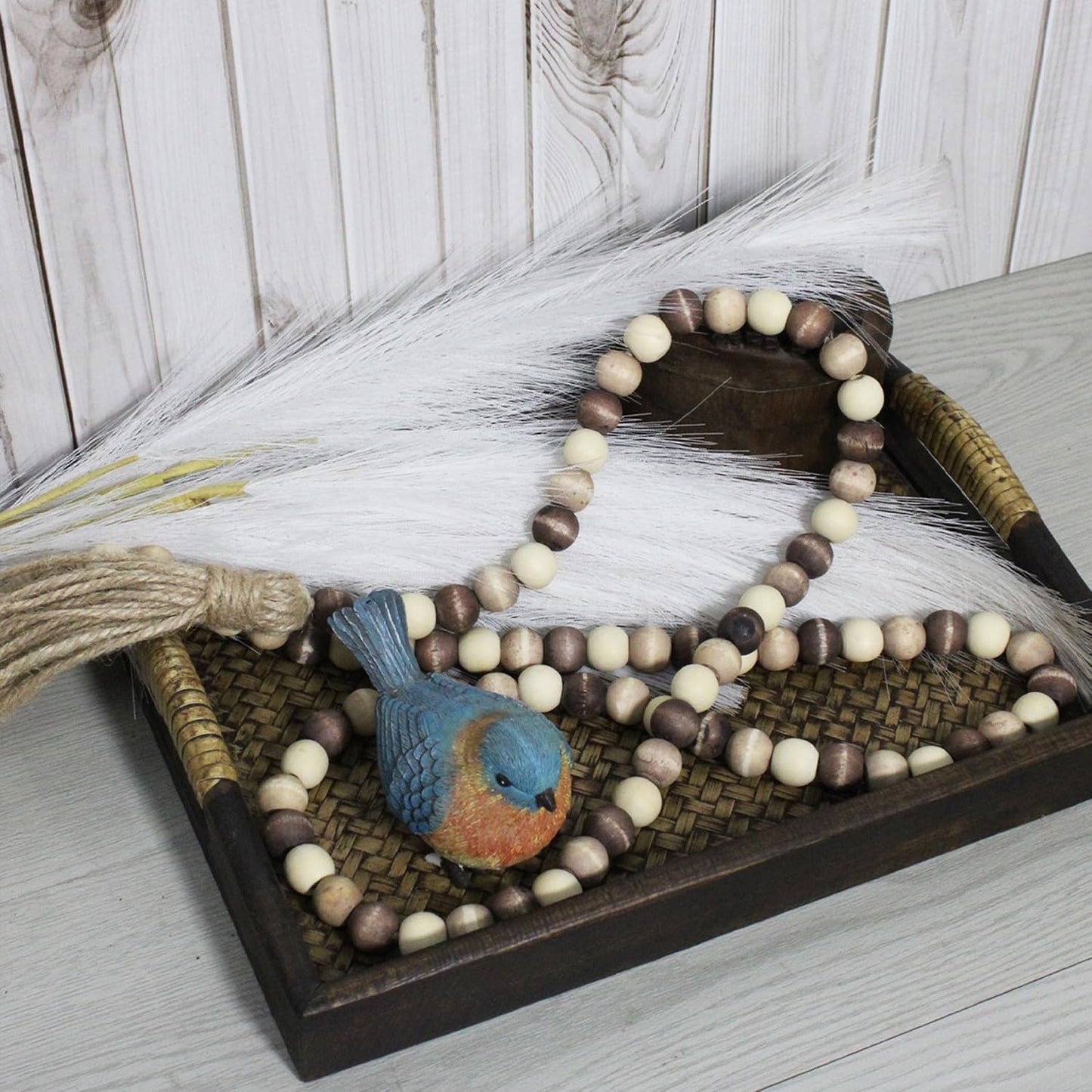 Farmhouse Decor Beads Wooden Bead Garland / Brown / 60 Inch