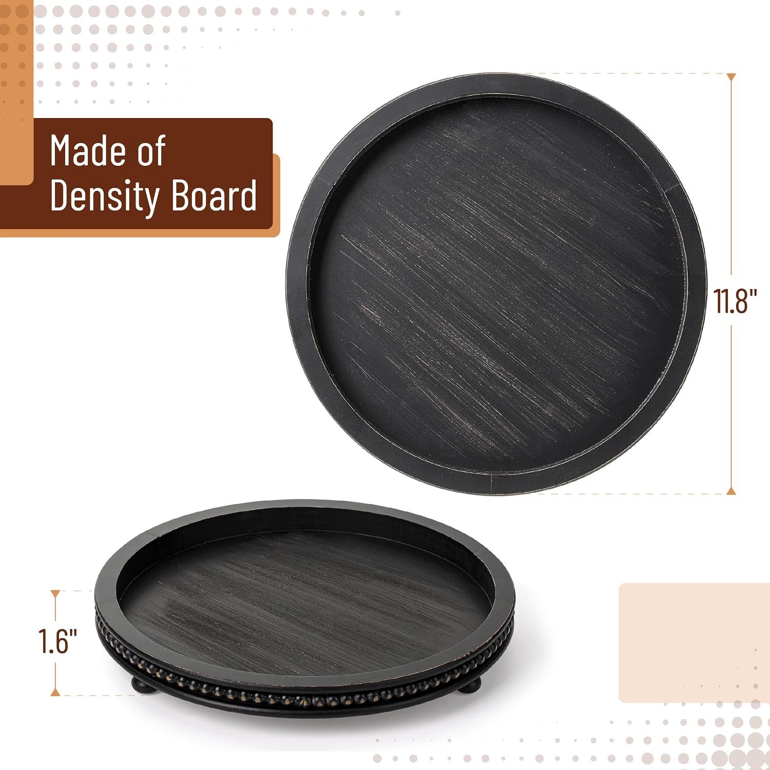 Wooden Round Tray / Black