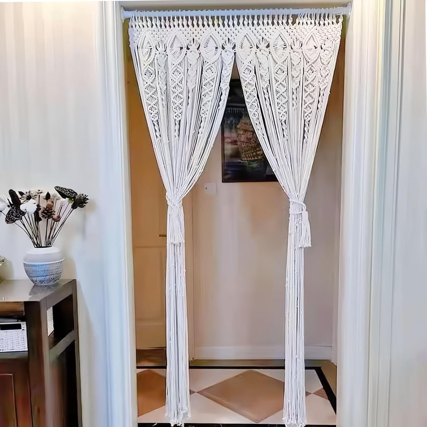 Boho Macrame Curtain / 40 x 80