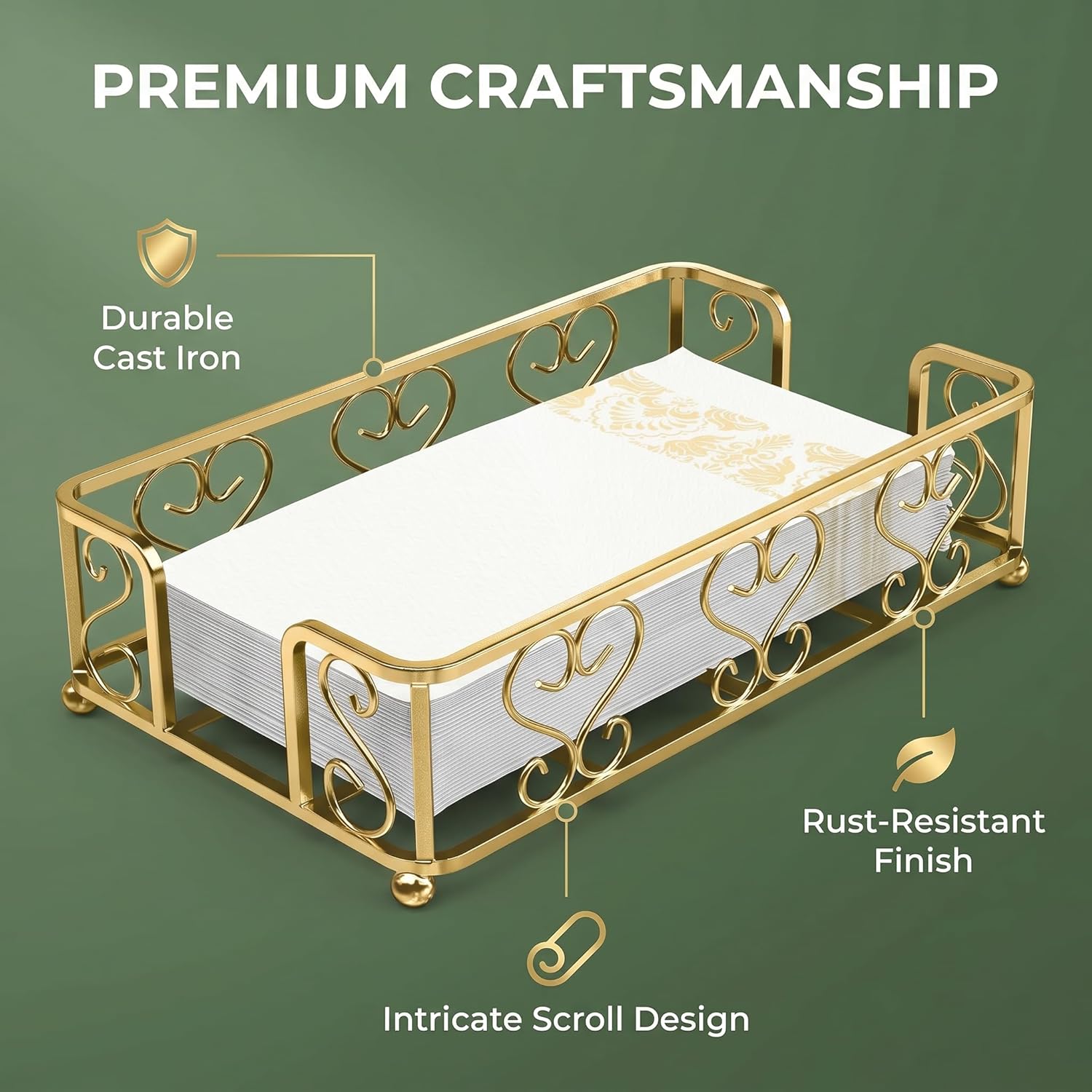 Gold Tray / Matt Gold Guest Towel Holder Tray / Guest Towel Holder