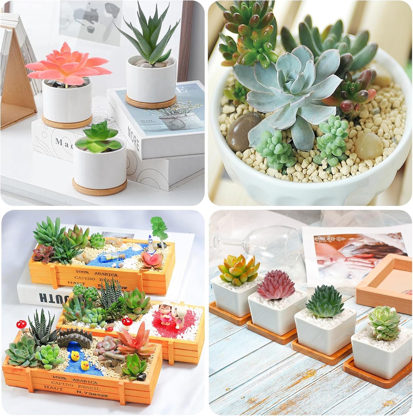 Mini Artificial Succulents Plants Unpotted Faux Succulent / Set of 12