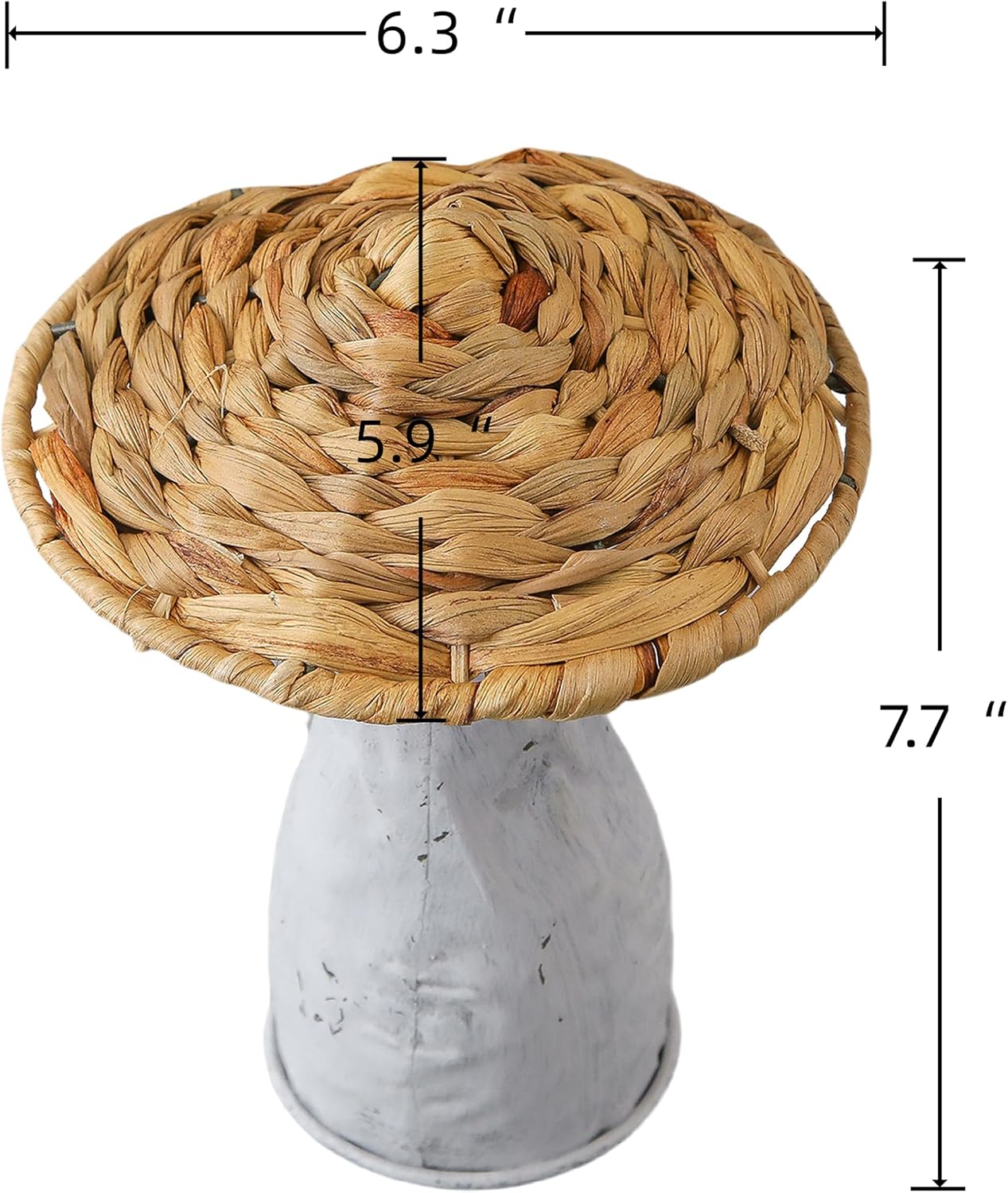 Farmhouse Small Woven Mushrooms Garden Decor / Style 2 / 8 Inch