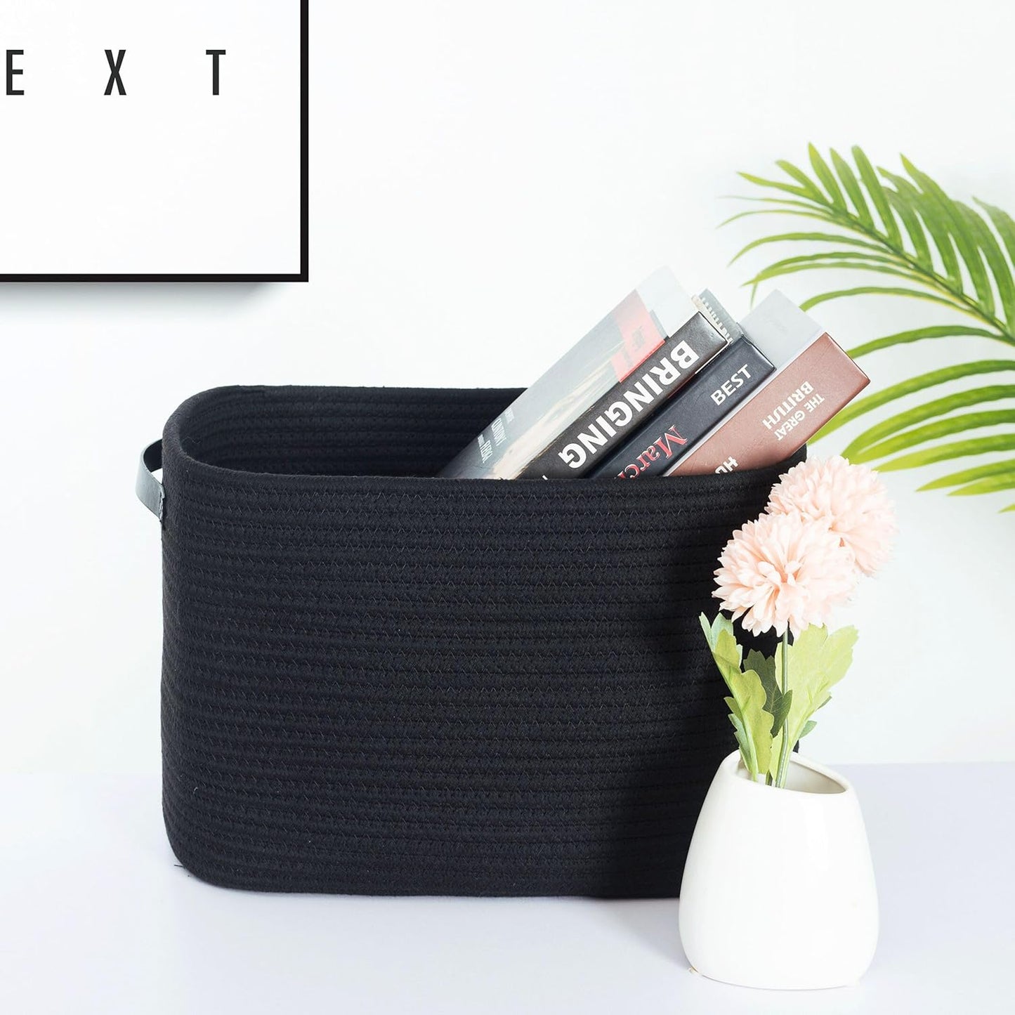 Woven Baskets for Storage / Black / Black / Set of 3