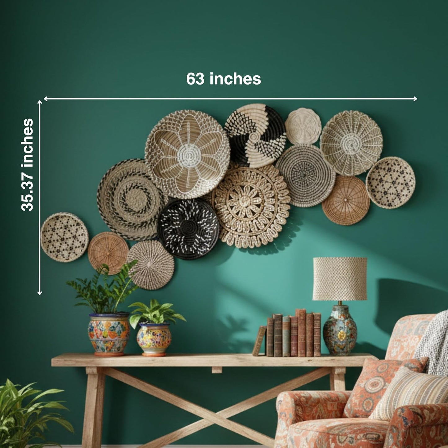 Seagrass Handcraft Hanging Basket Set / Set 13 Unique Item