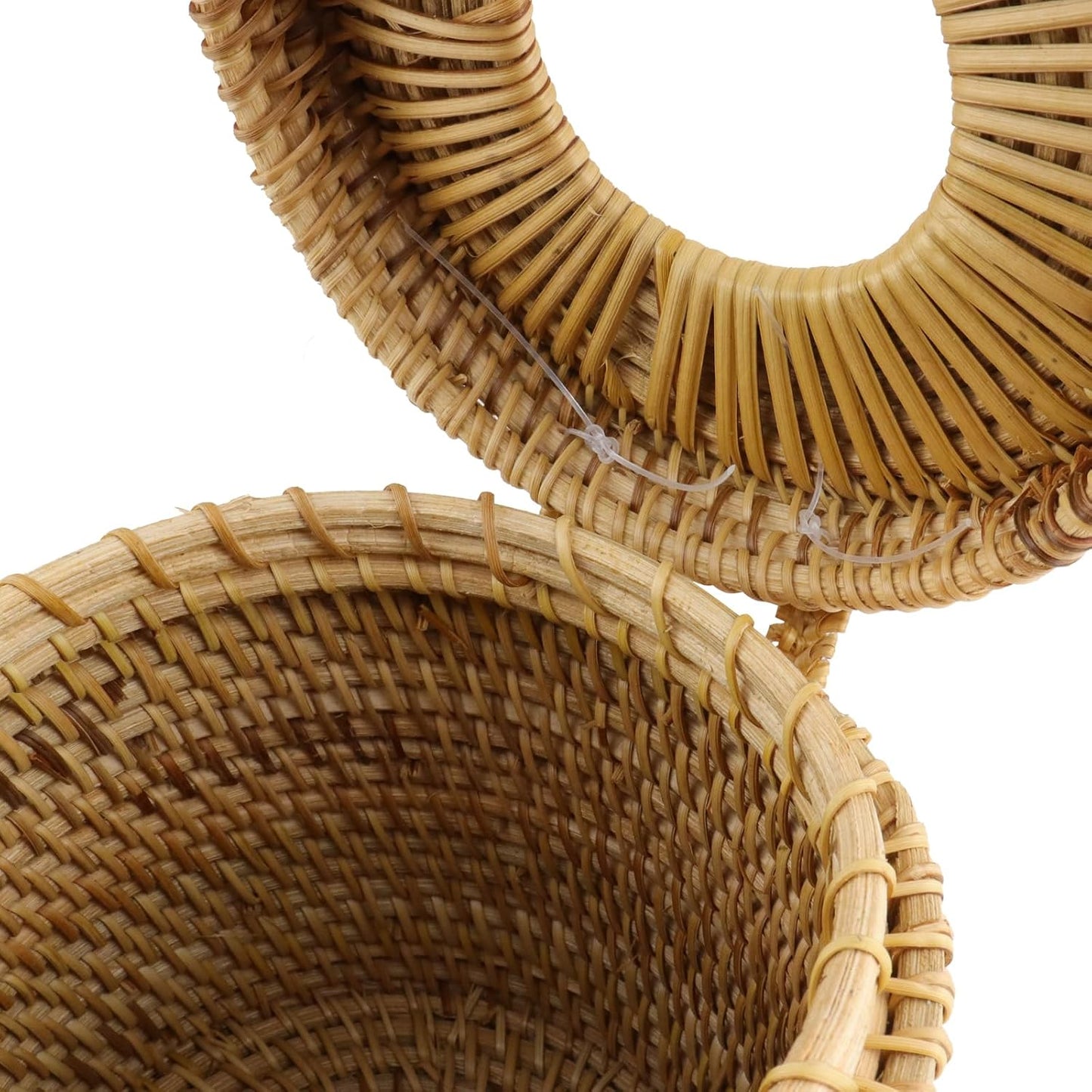 Rattan Round Tissue Box Cover Tissue Box Holder Decorative Woven Facial Tissue Holder / Style 1