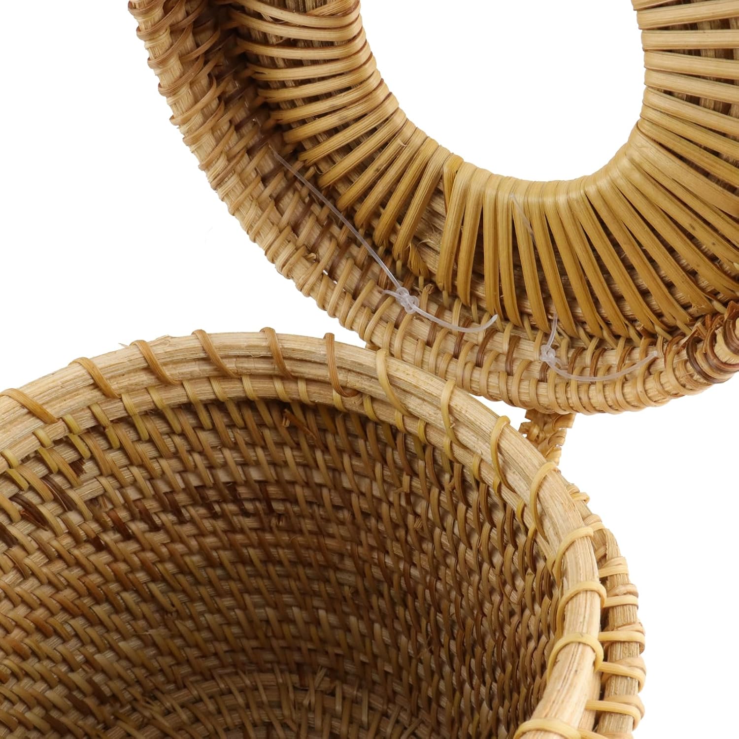 Rattan Round Tissue Box Cover Tissue Box Holder Decorative Woven Facial Tissue Holder / Style 1