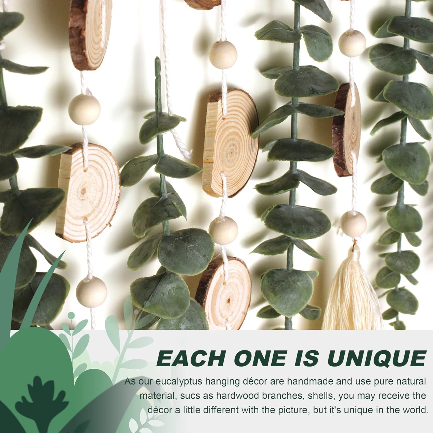 Artificial Eucalyptus Wall Decor Fake Greenery Leaves Stems Wall Hanging Plants / 16.5 Inch