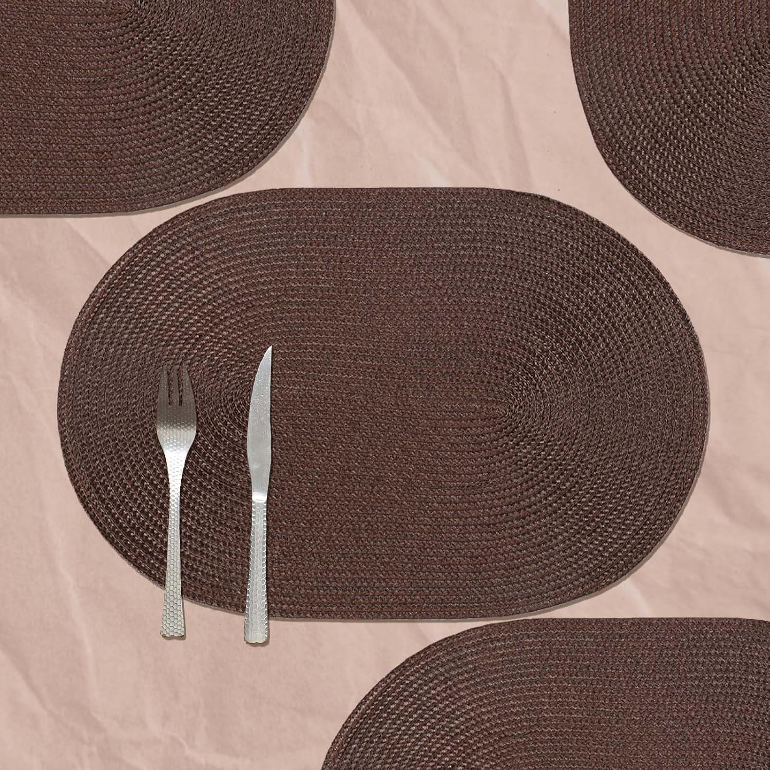 AHHFSMEI Placemats Set of 8 for Dining Table Washable Woven Non-Slip 18x12 inches Placemat Heat-Resistant Durable Table