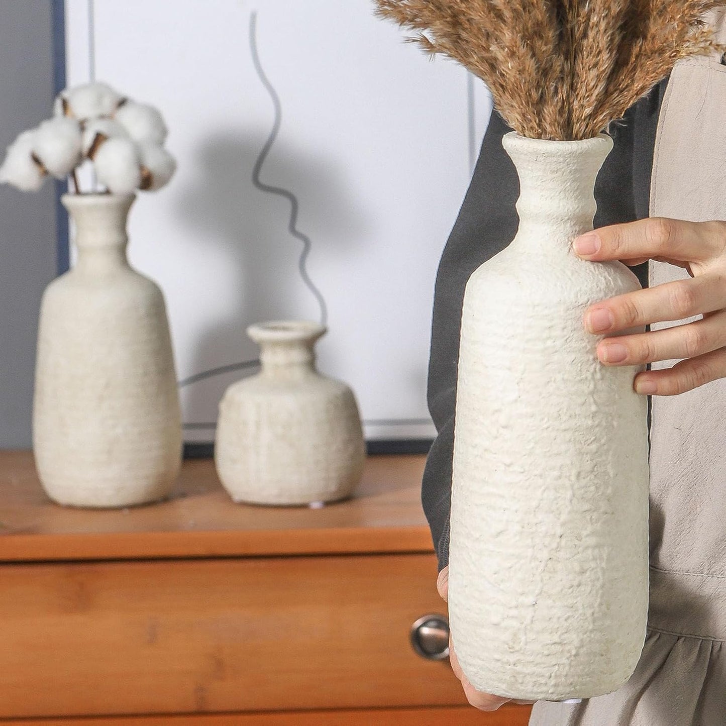 Ceramic Vase / 011 Vase Set - White / Set of 3