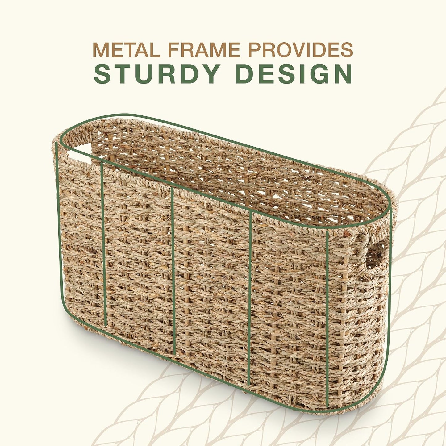 Seagrass Toilet Paper Storage Basket / Natural Seagrass / 6 Mega Rolls