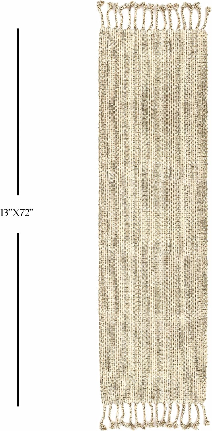 100% Cotton Table Runner for Dining Room Tables Rectangle Two Tone Woven Fabric 72" x 13" Soft Durable Table Runner