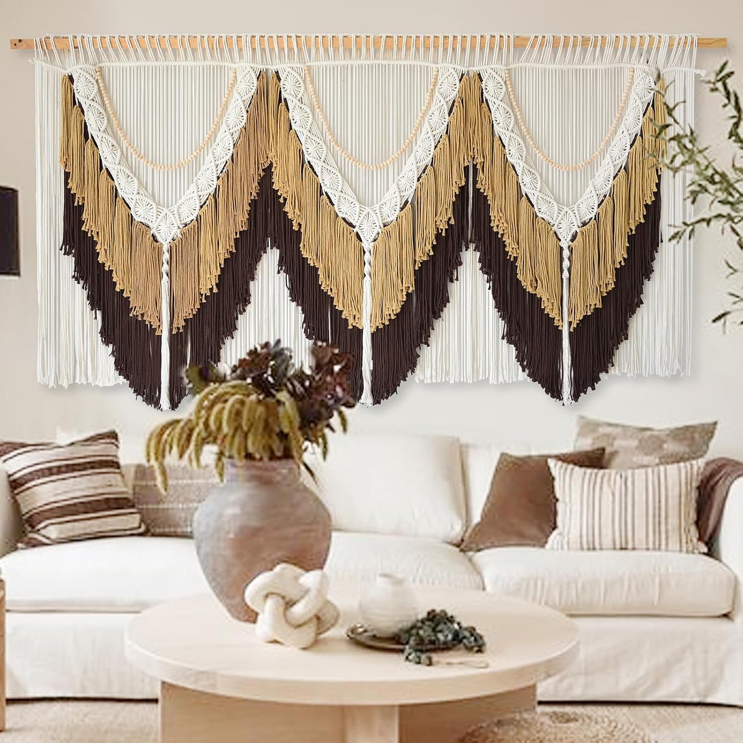 Macrame Wall Hanging Boho Wall Art / Brown