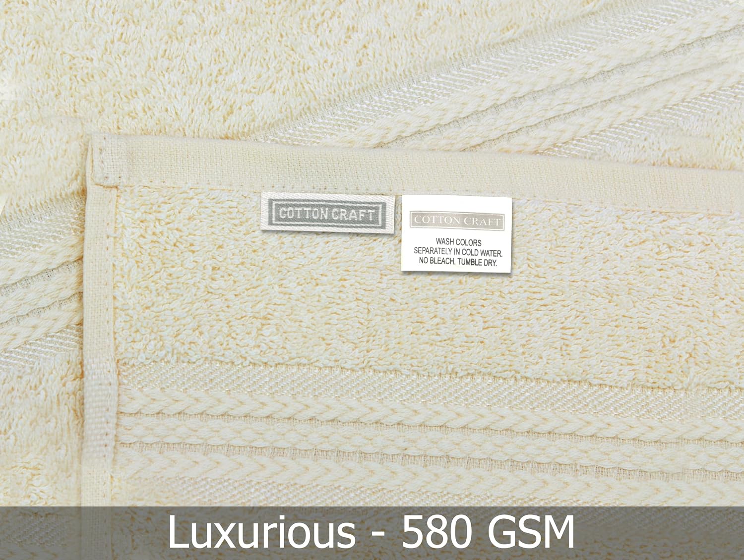 COTTON CRAFT Ultra Soft Bath Towels - 4 Pack 100% Cotton Large 30x54 inches | Oversized 580 GSM Absorbent Ivory Bath