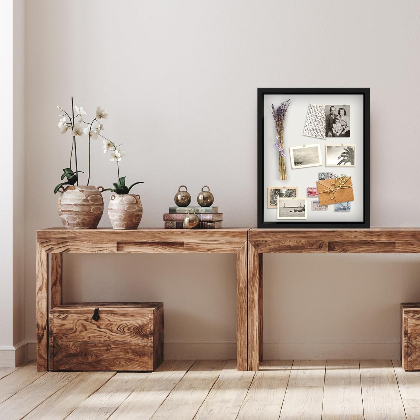 Americanflat 16x20 Shadow Box Frame - Engineered Wood - Black | Polished plexiglass front, 1.5 inch interior depth
