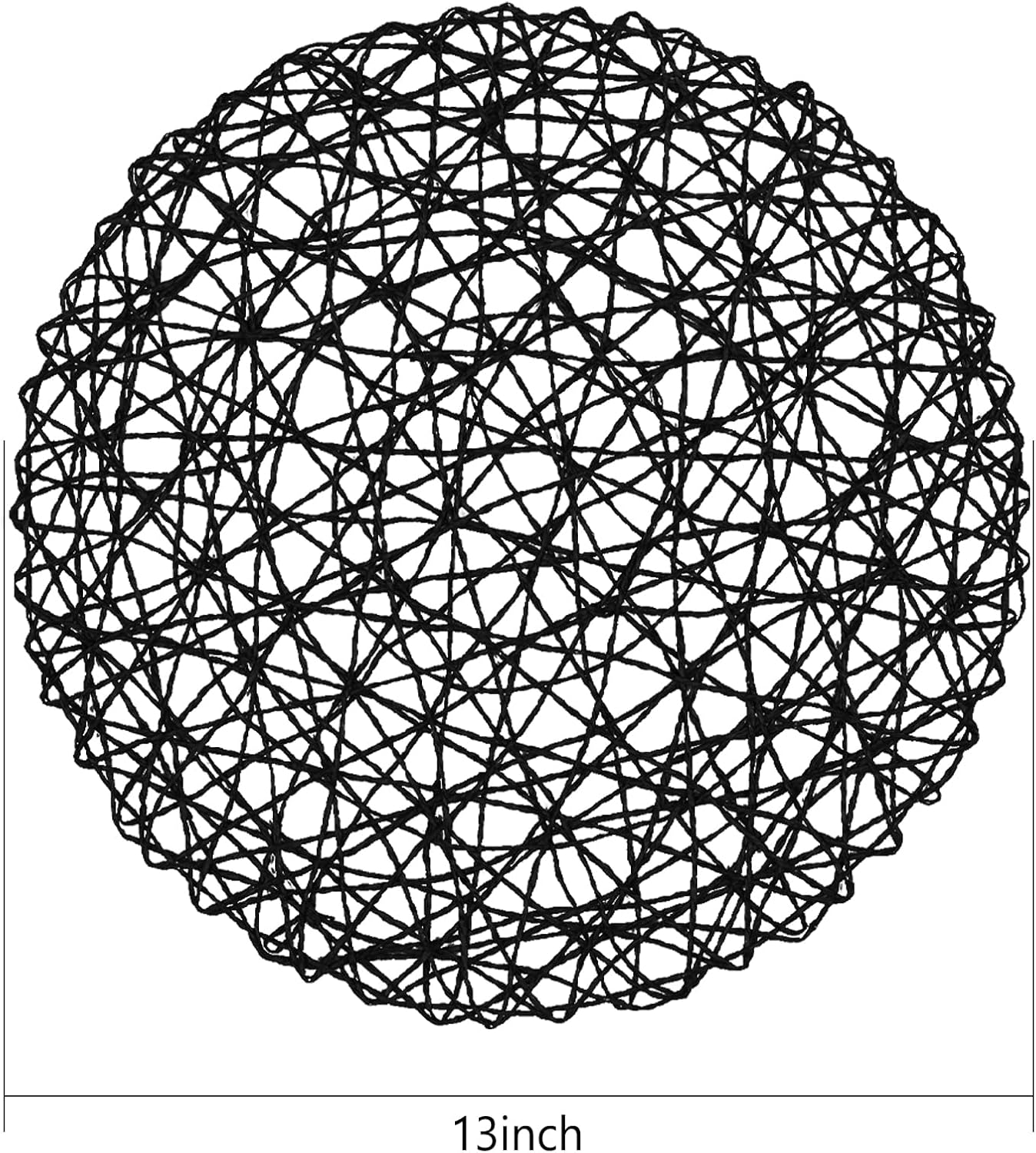 AHHFSMEI Paper Braided Round Placemats Set of 12 Natural Non-Slip Heat Resistant Table Mats for Dining Tables Woven