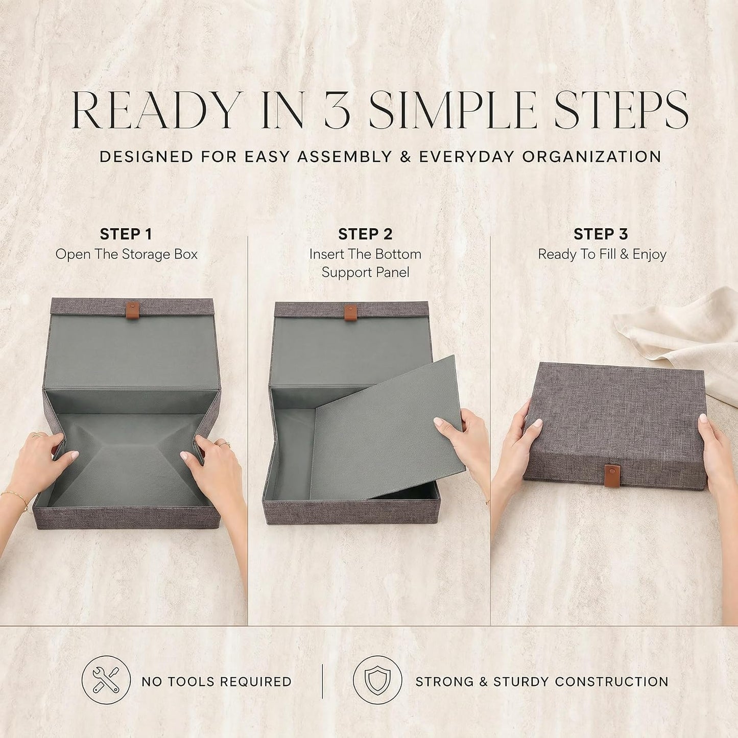 A Linen Organizer to Safely Store Your Pictures / Large / Gray