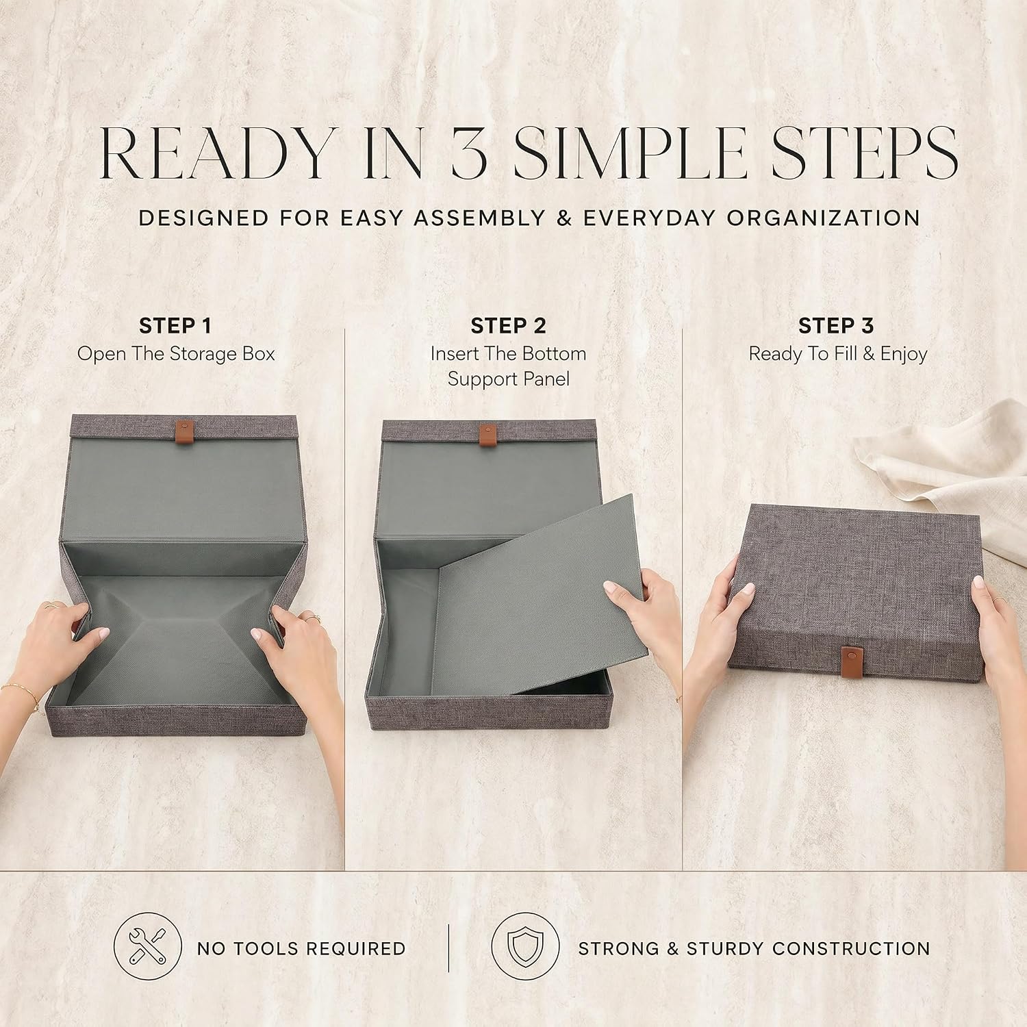 A Linen Organizer to Safely Store Your Pictures / Large / Gray