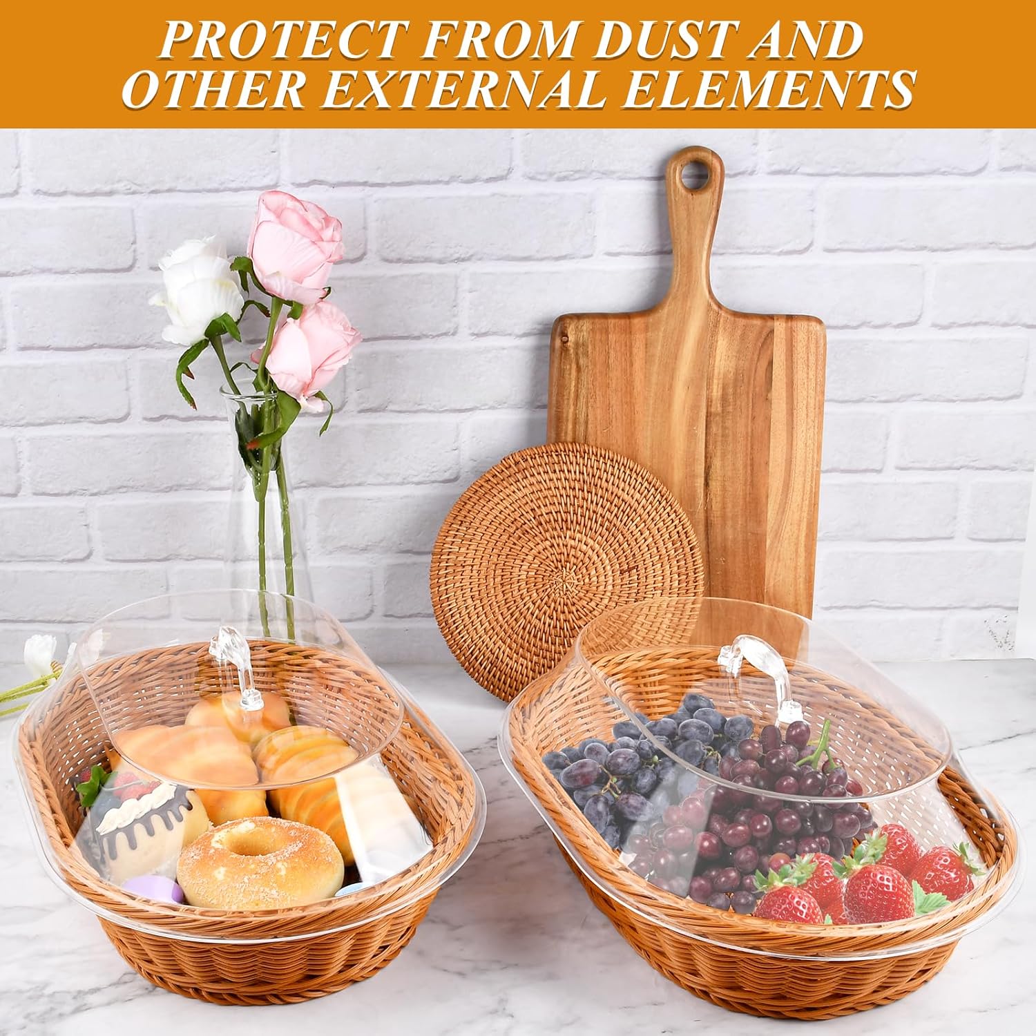 Wicker Bread Basket / Set of 2