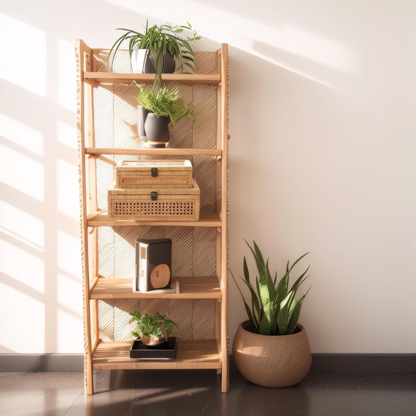 Cane Stacking Boxes / 14.1 x 8.2 x 5.1 / Rattan / Set of 2