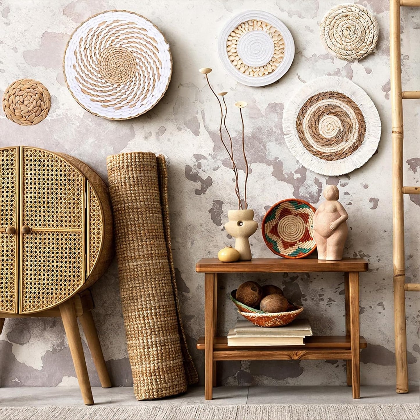 Boho Wall Basket Decor / Set of 7
