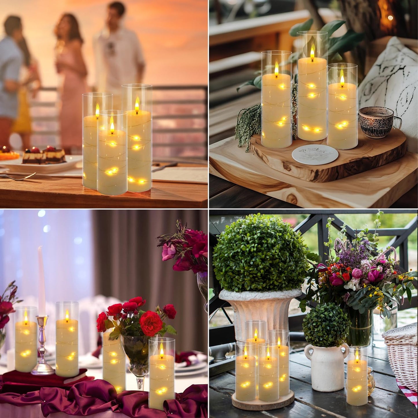 YOROXRG Flickering Flameless Candles Battery Operated with Remote,Led Pillar Candles with Realistic Moving Wick Candles