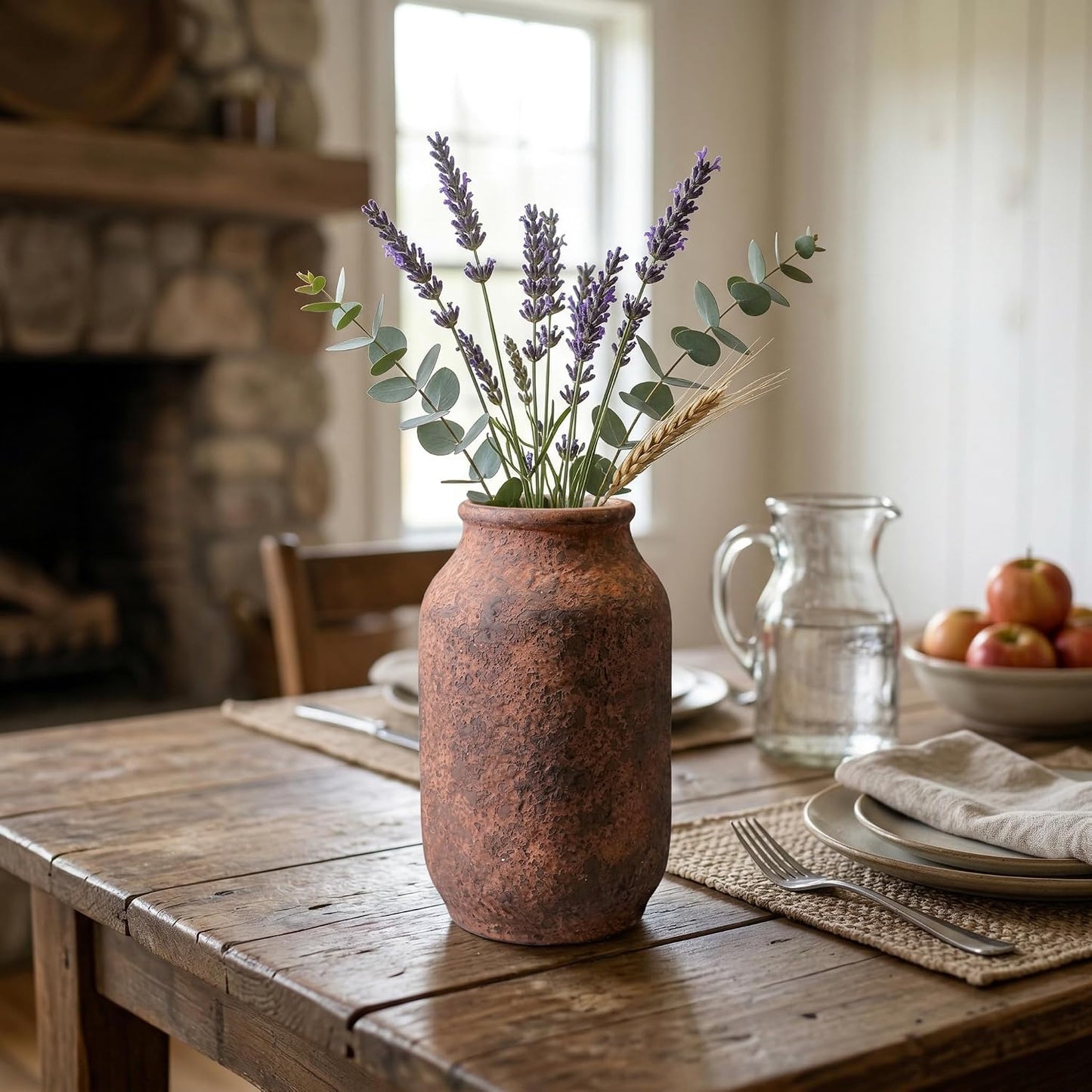 Rustic Terracotta Vase / 9 Inch