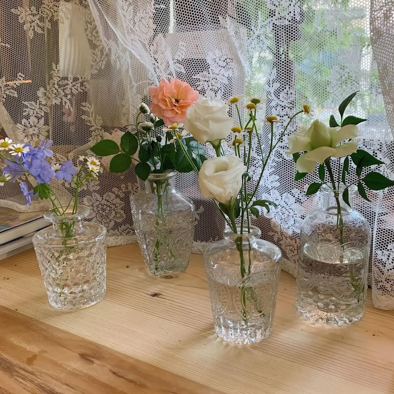 Glass Bud Vase Set / Clear / Set of 24