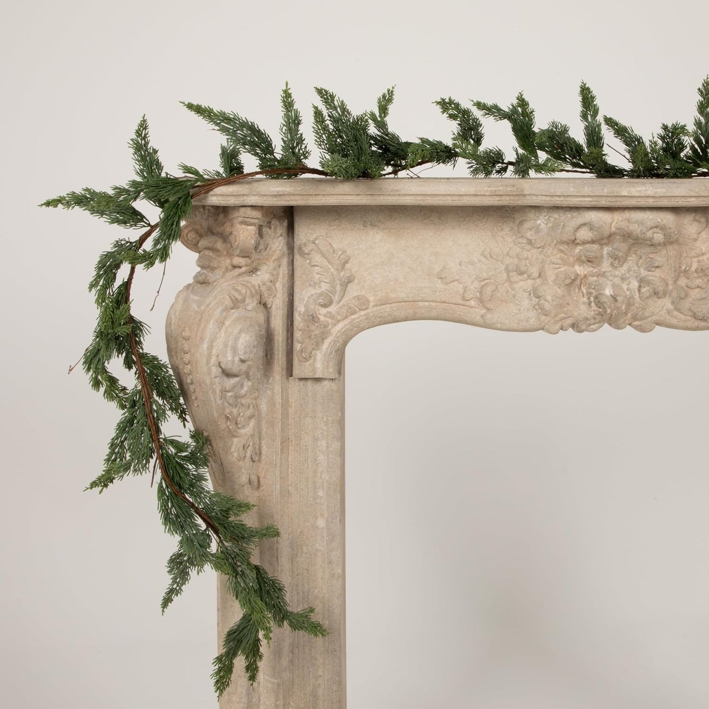 Creative Co-Op 84" L Faux Cedar Garland, Green