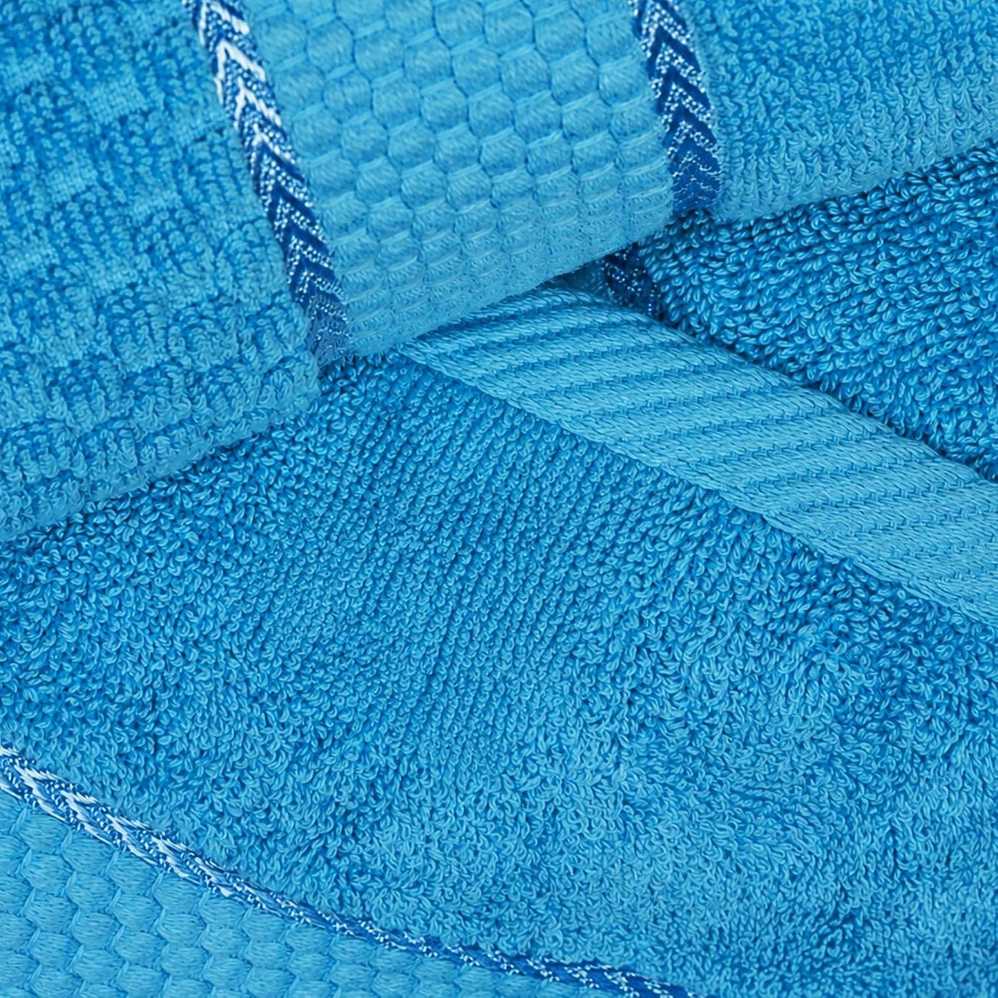 100% Cotton Hand Towels 18x28 Inches, Popcorn Textured, Soft & Absorbent, Quick Dry, Set of 8, Sky Blue